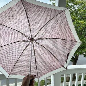 Vintage Monogram Print Travel Bundle – Umbrella, Jewelry Roll & Toiletry Bag